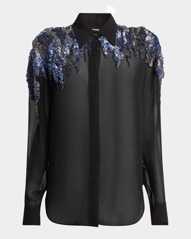 Chowy Embellished Chiffon Shirt